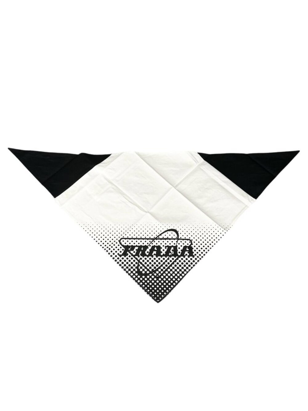 Prada Triangle Cotton Black White Scarf